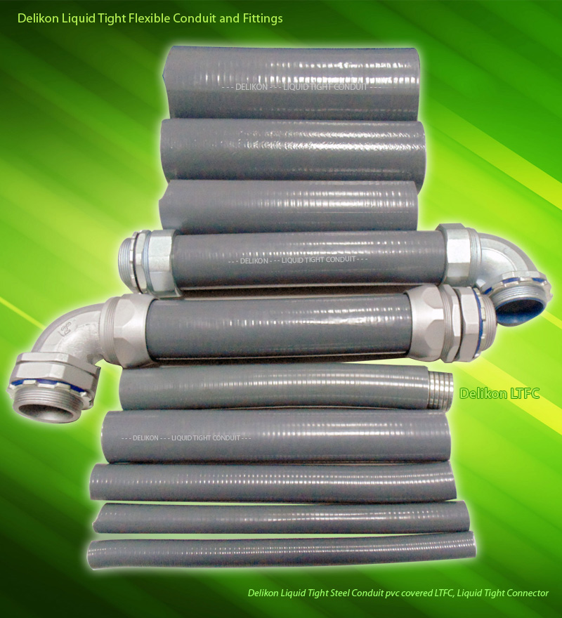 Delikon Liquid Tight Steel Conduit pvc covered LTFC, Liquid Tight Connector