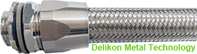 Delikon Metal Technology. Delikon High Temperature EMI RFI Shielding Heavy Series Over Braided Flexible Conduit and EMI RFI Shield Termination Heavy Series Connector provide electromagnetic interference shielding for VFD cables used in a wide range of processes inside a steel mill.